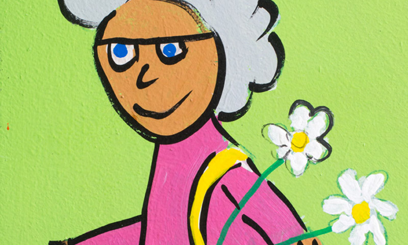 women carrying flowers