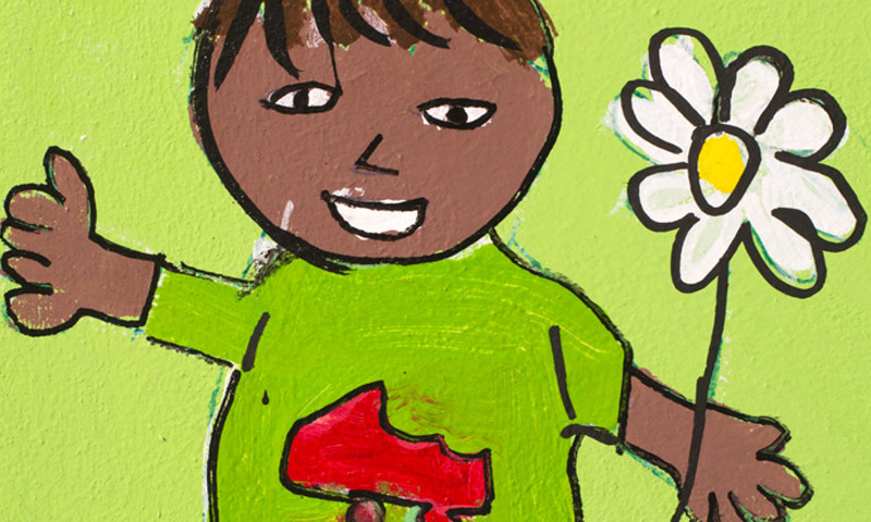 Child with flower