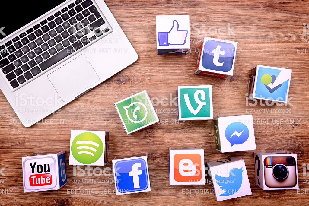 Various social media logos