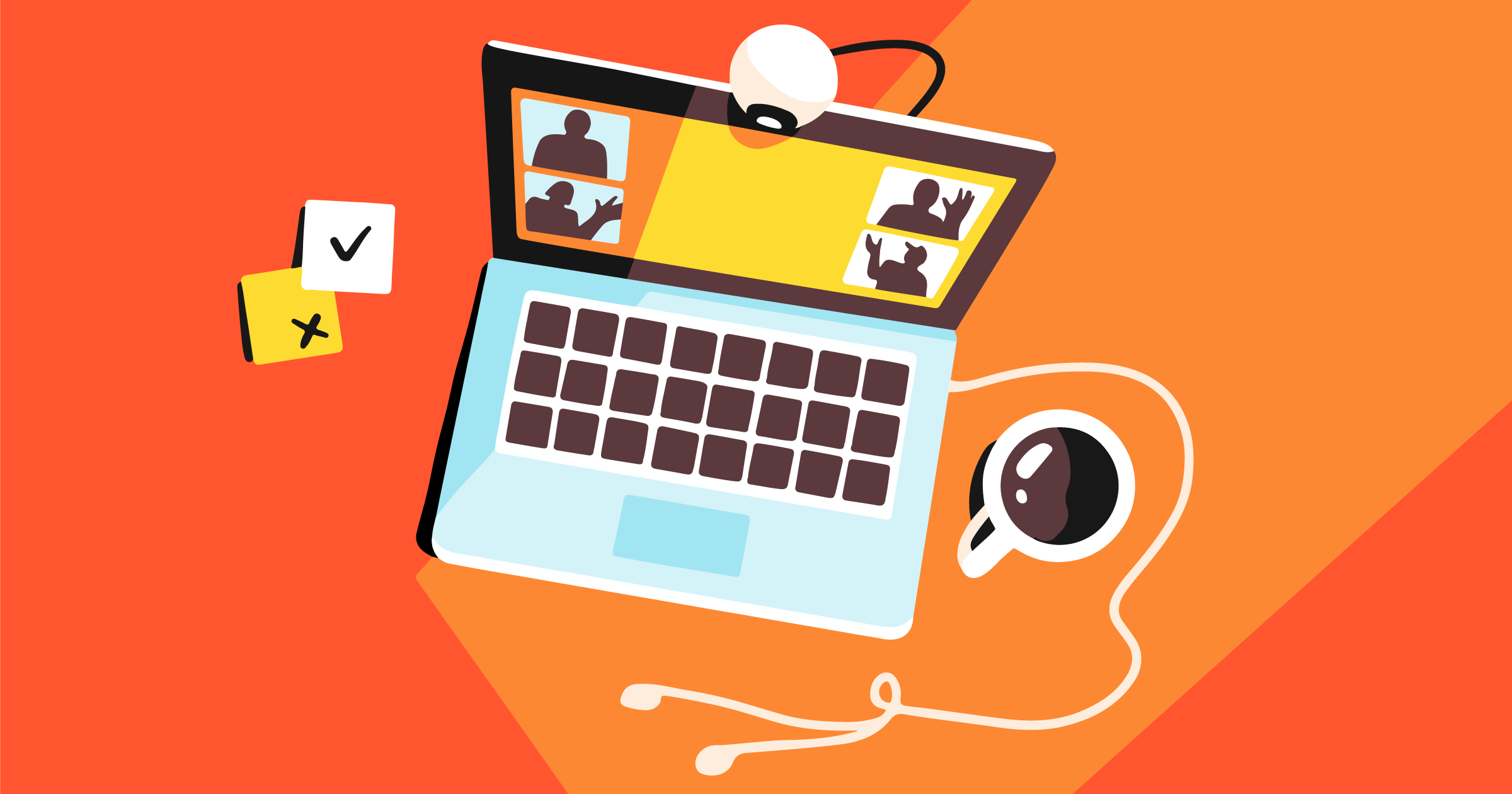 laptop with a webcam on