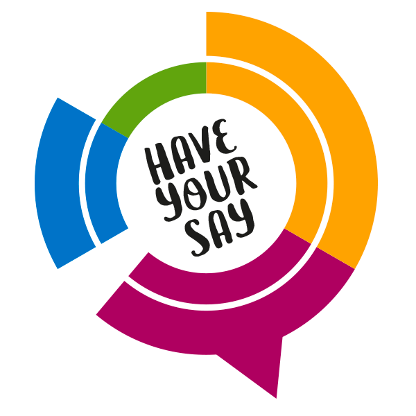 have your say written on a board