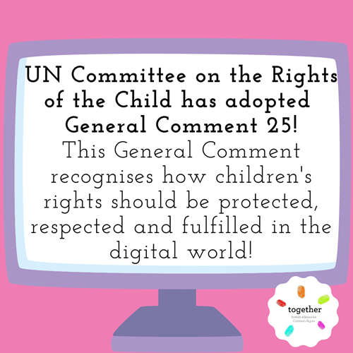 UN Committee on the Rights of the Child has adopted  General Comment 25! This General Comment recognises how children's rights should be protected, respected and fulfilled in the digital world!