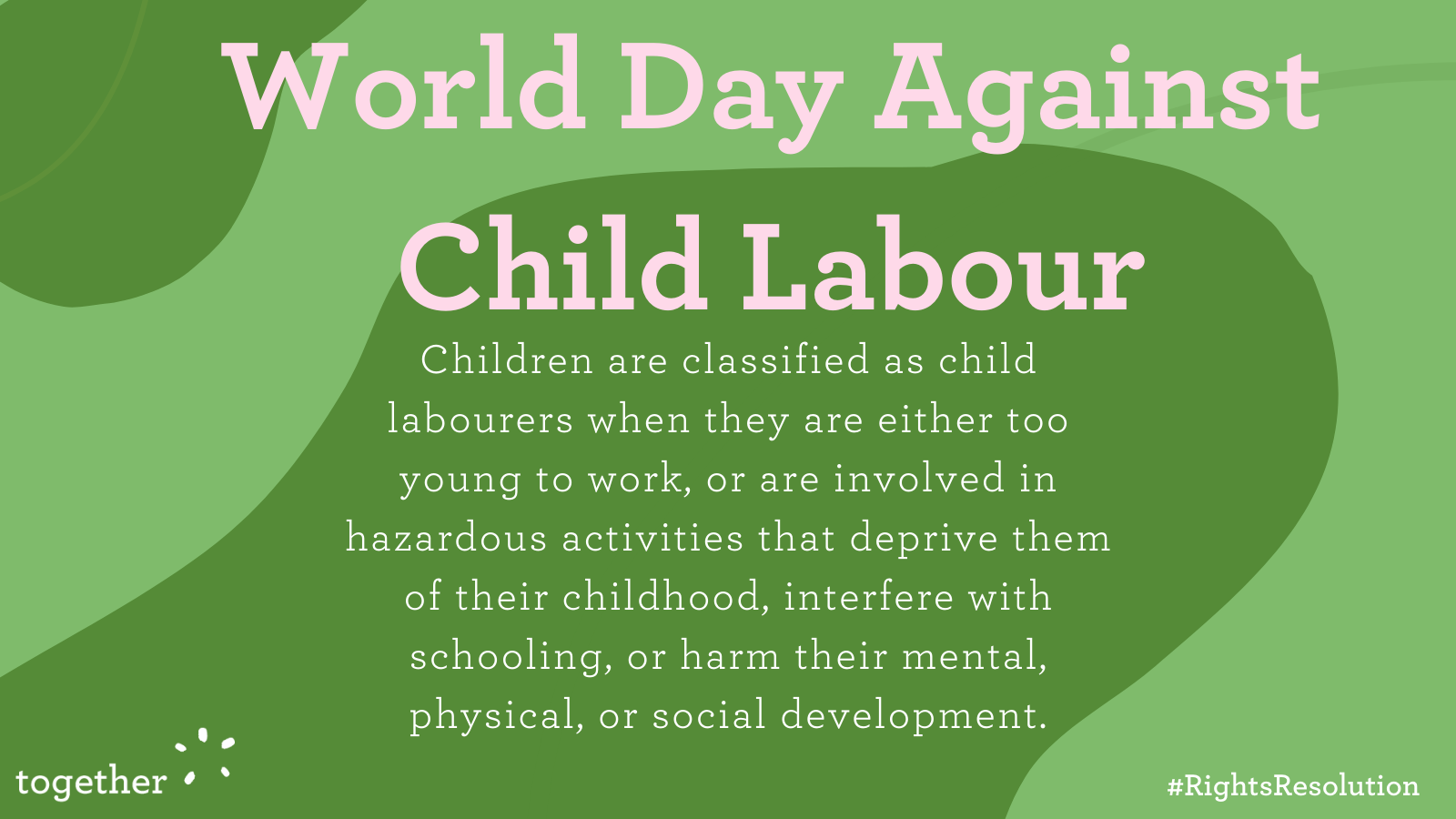 Children are classified as child labourers when they are either too young to work, or are involved in hazardous activities that deprive them of their childhood, interfere with schooling, or harm their mental, physical, or social development.