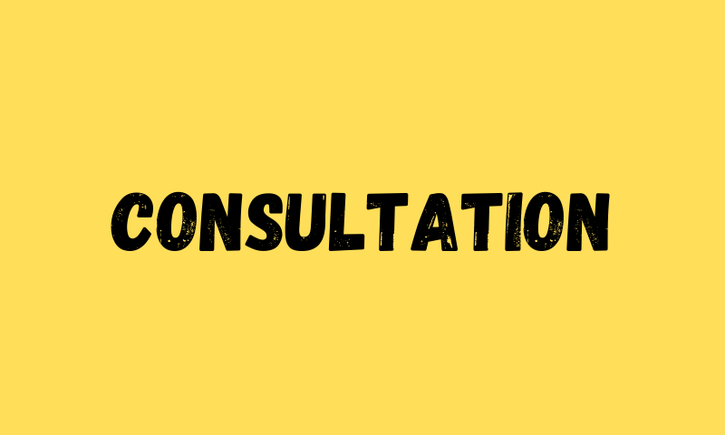 THE WORD CONSULTATION AGAINST A YELLOW BACKGROUND