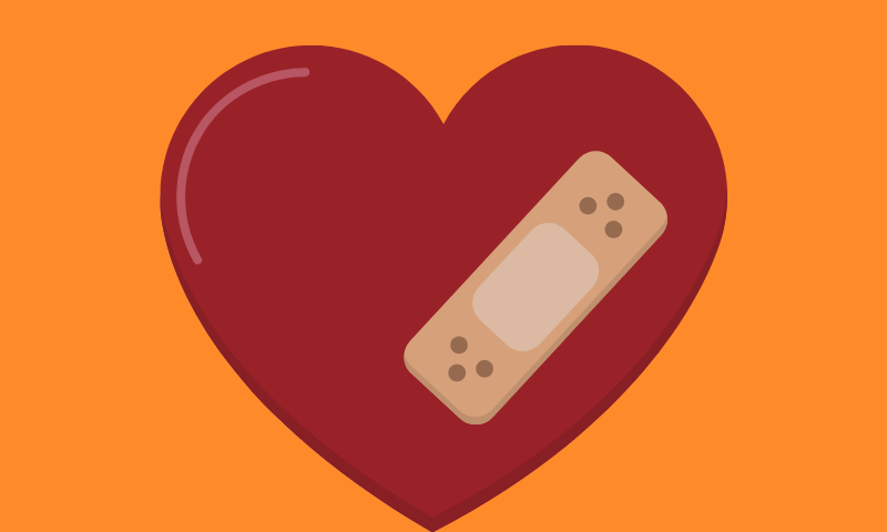 heart with bandaid