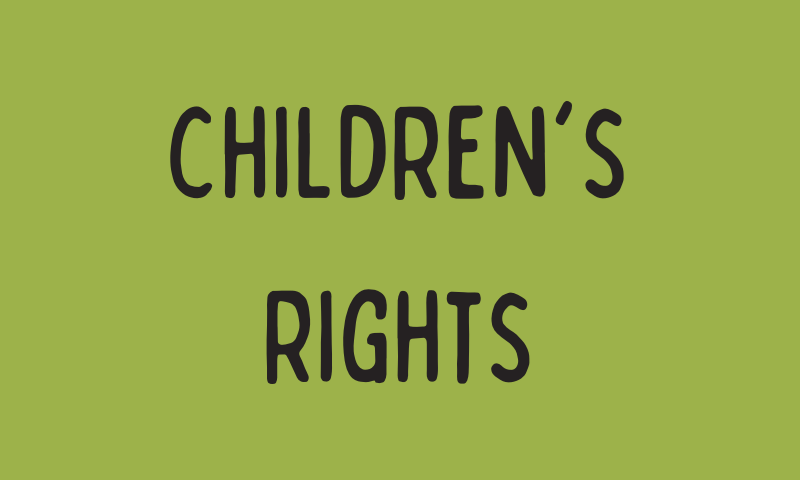 'children's rights' with green background