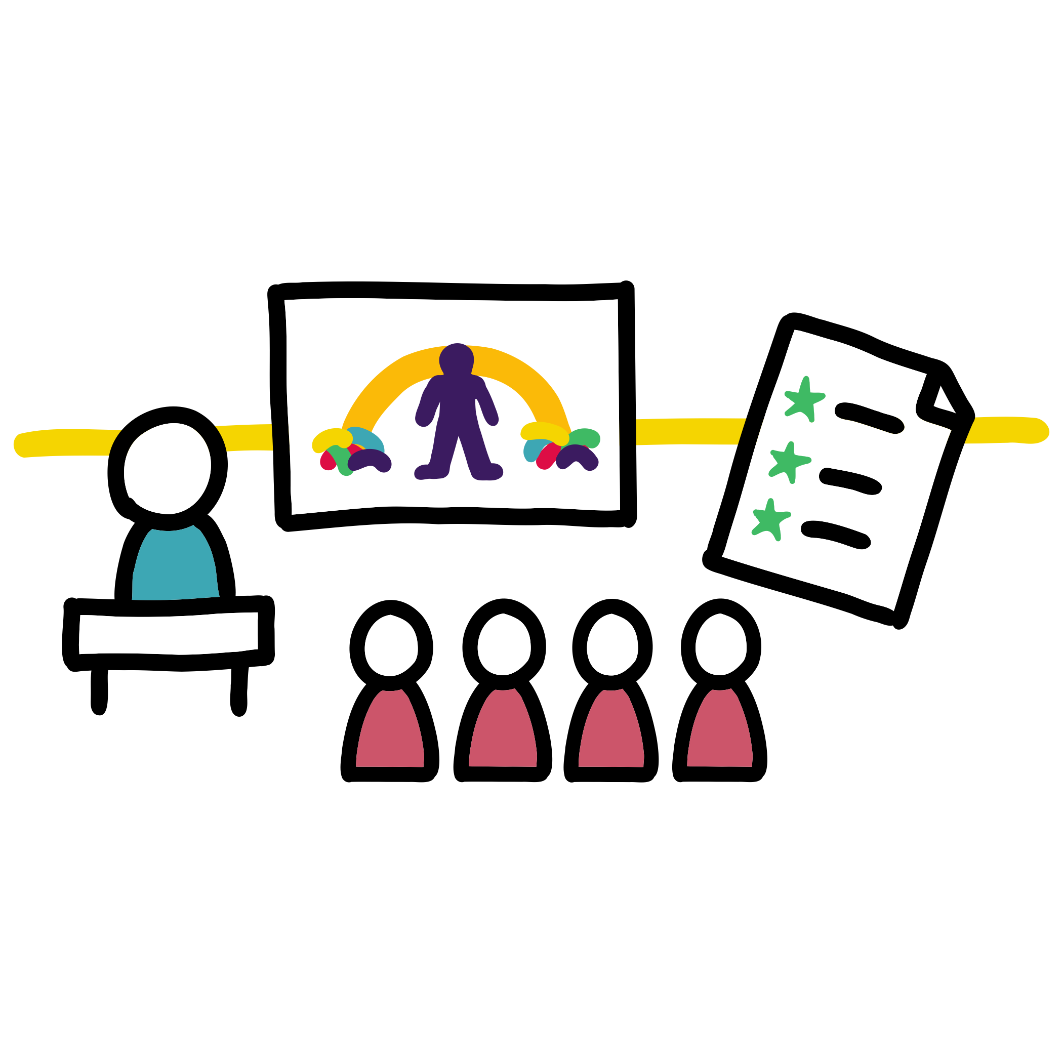 A person delivering training to an audience